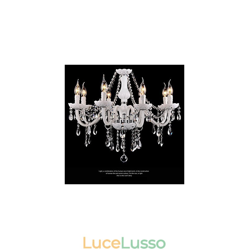 Lampadario Cristallo Moderno 8 Luci Contemporaneo Vetro