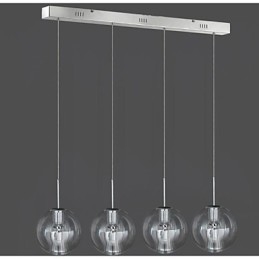 Lampada a sospensione moderna contemporanea tradizionale classica in metallo cromato per bambini, 4 luci