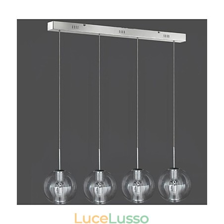 Lampada a sospensione moderna contemporanea tradizionale classica in metallo cromato per bambini, 4 luci Lampada a sospensione moderna contemporanea tradizionale classica in metallo cromato per bambini, 4 luci