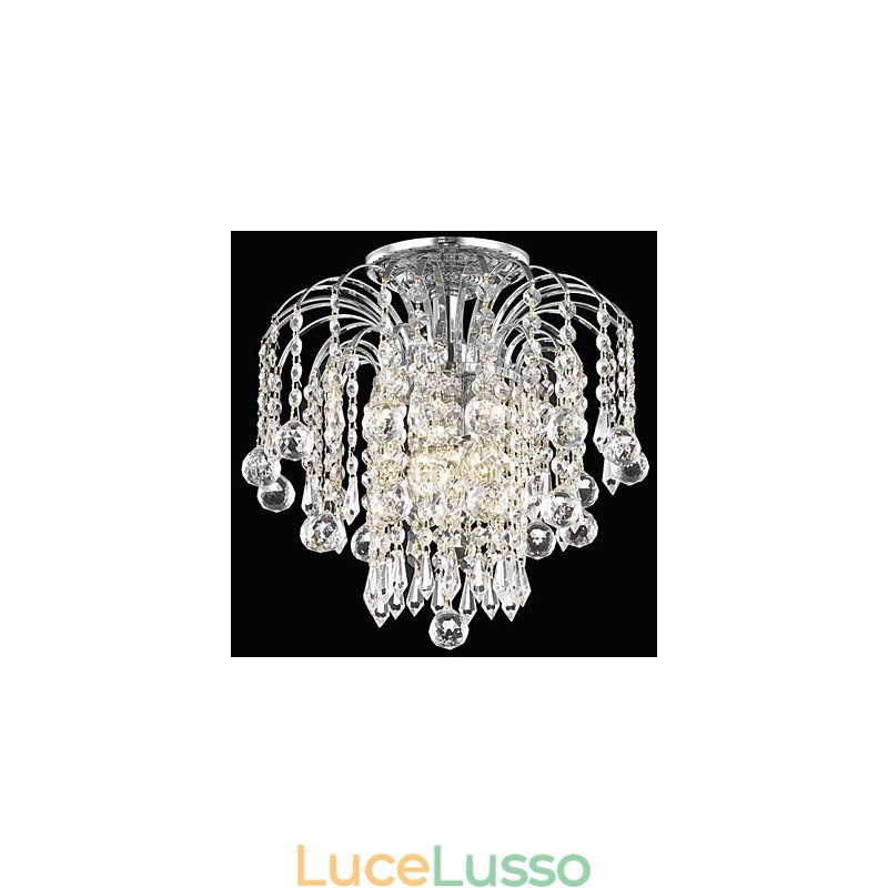 Moderne luci da soffitto a 4 luci con perline di cristallo