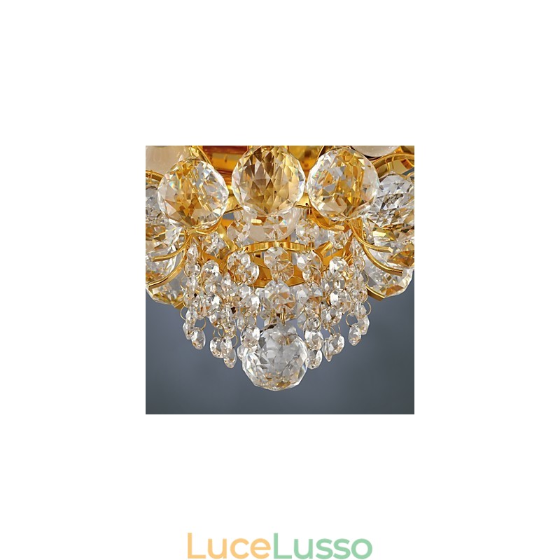 Lampada da soffitto moderna in cristallo con 5 luci