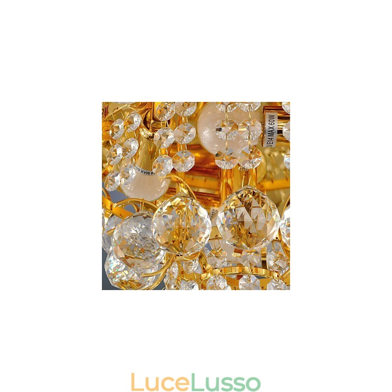 Lampada da soffitto moderna in cristallo con 5 luci