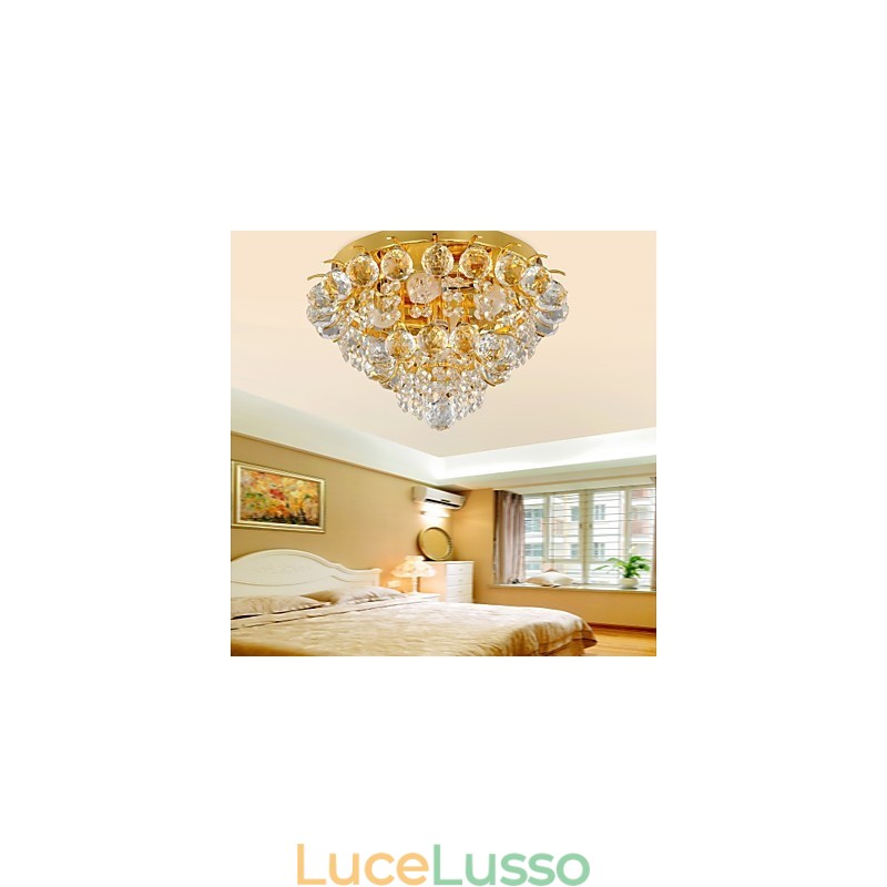 Lampada da soffitto moderna in cristallo con 5 luci
