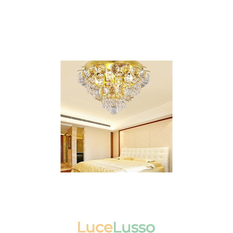 Lampada da soffitto moderna in cristallo con 5 luci