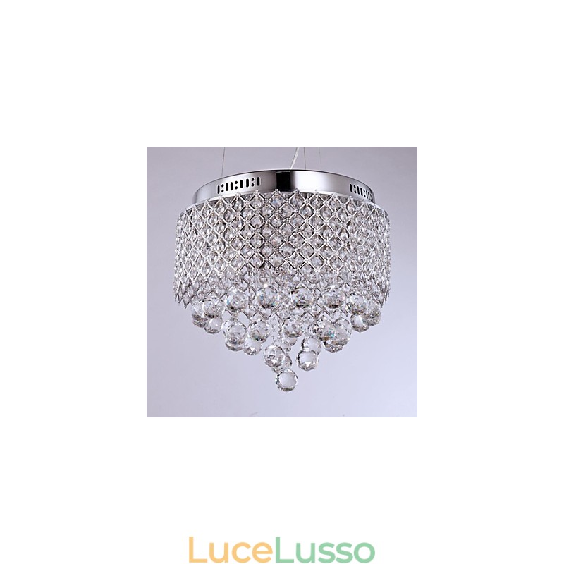 Moderno contemporaneo in cristallo cromato metallo montaggio a filo