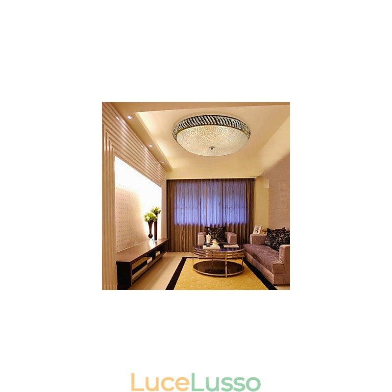 Lampada da soffitto lussuosa con 4 luci in oro