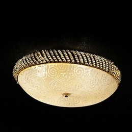 Lampada da soffitto lussuosa con 4 luci in oro