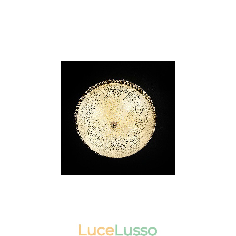 Lampada da soffitto lussuosa con 4 luci in oro