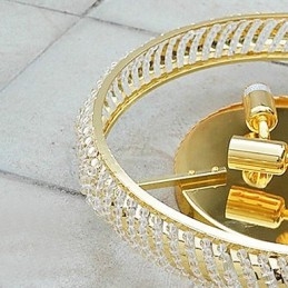 Lampada da soffitto lussuosa con 4 luci in oro