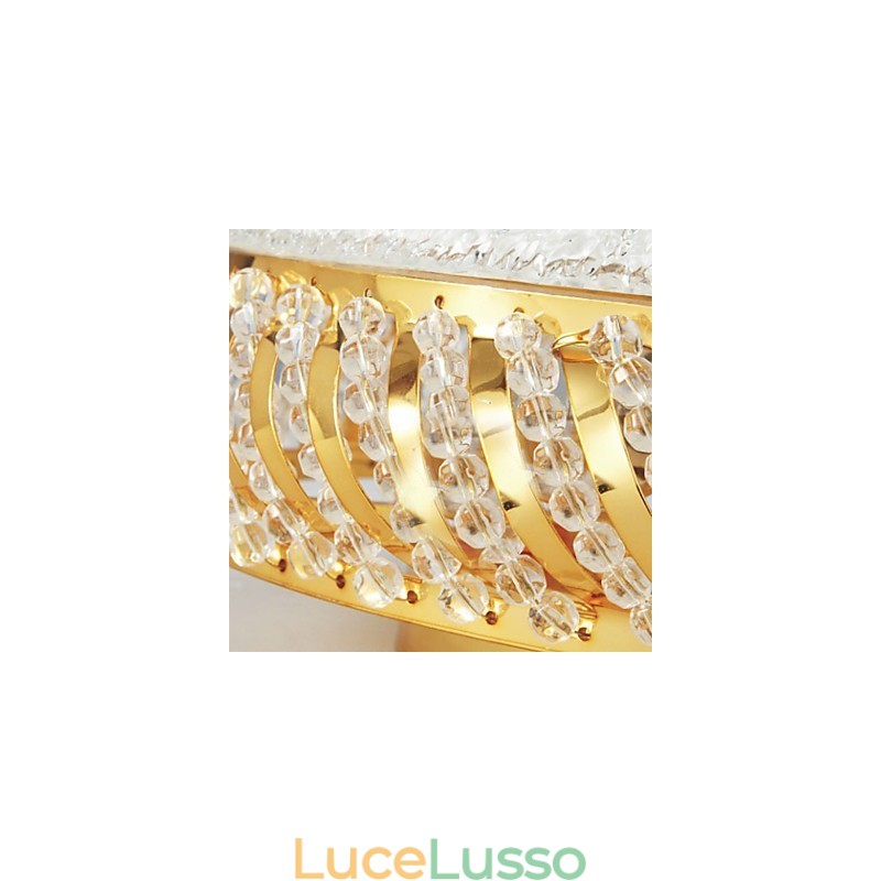 Lampada da soffitto lussuosa con 4 luci in oro