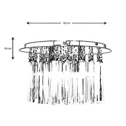 Moderno cristallo semi-incasso con 4 luci (attacco lampadina G9)