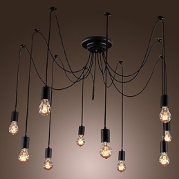 Lampadario Vintage Design Lampadine Incluse Living 10 Luci Lampada a Sospensione