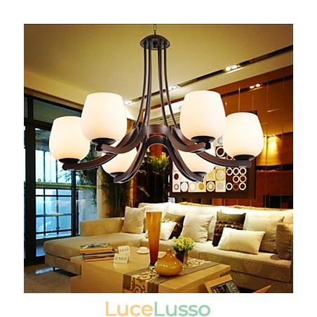 Lampadario in metallo dipinto in stile retrò classico tradizionale Lampadario in metallo dipinto in stile retrò classico tradizionale