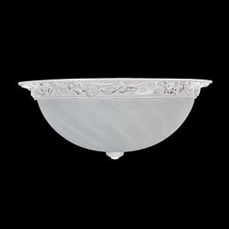Lampada da soffitto bianca in vetro e resina intagliata classica europea