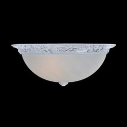 Lampada da soffitto bianca in vetro e resina intagliata classica europea