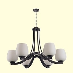 Lampadario in metallo dipinto in stile retrò classico tradizionale
