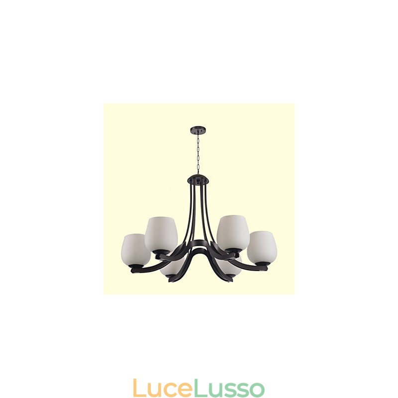 Lampadario in metallo dipinto in stile retrò classico tradizionale
