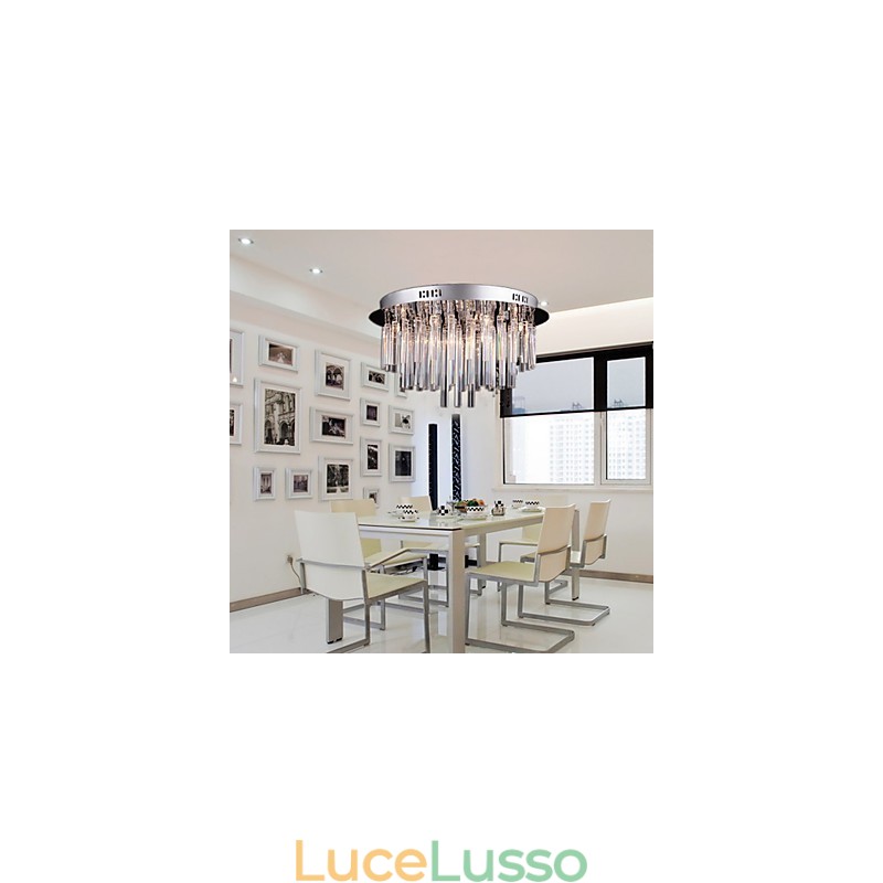 Lampadario moderno in cristallo con 12 luci