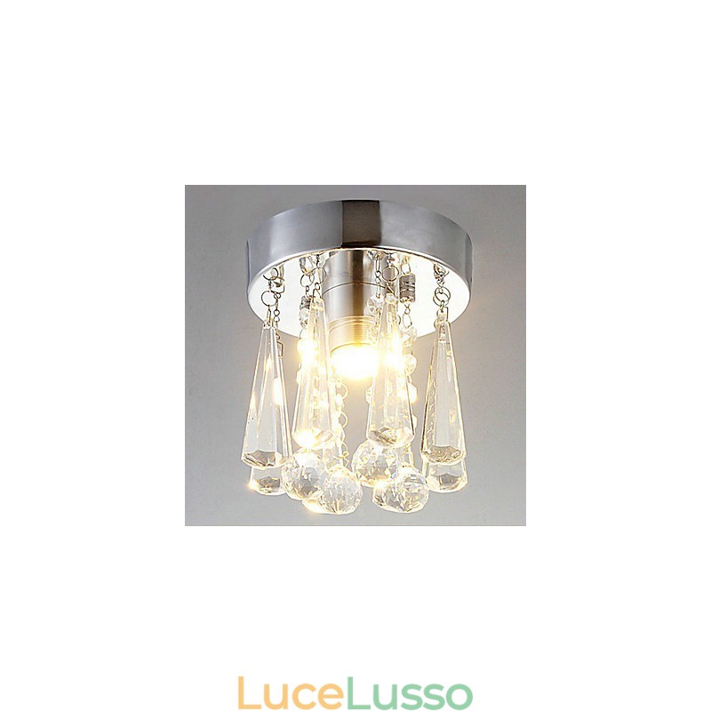 1 luce semi-incasso in cristallo