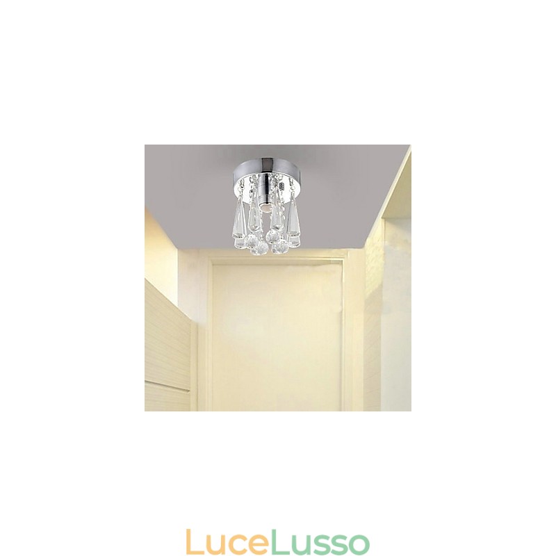 1 luce semi-incasso in cristallo