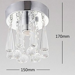 1 luce semi-incasso in cristallo