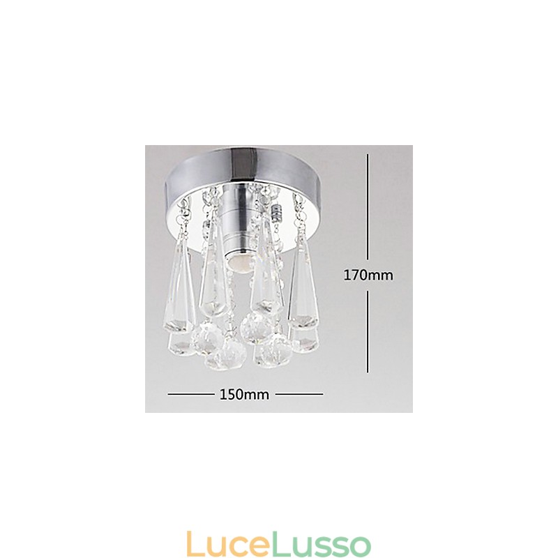 1 luce semi-incasso in cristallo