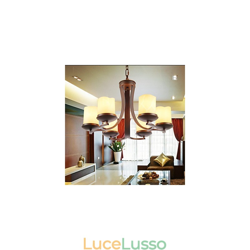 Lampadario in metallo dipinto in stile retrò classico tradizionale