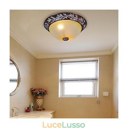 Lampada da soffitto in vetro bianco giallo resina argento intaglio classico europeo Lampada da soffitto in vetro bianco giallo resina argento intaglio classico europeo