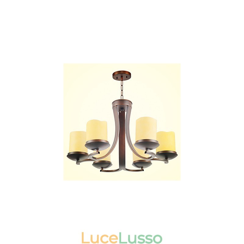Lampadario in metallo dipinto in stile retrò classico tradizionale