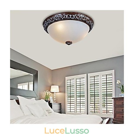 Lampada da soffitto in vetro e resina, in argento, intagliata, classica europea Lampada da soffitto in vetro e resina, in argento, intagliata, classica europea