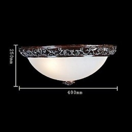 Lampada da soffitto in vetro e resina, in argento, intagliata, classica europea