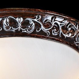 Lampada da soffitto in vetro e resina, in argento, intagliata, classica europea