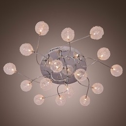 Lampada da soffitto G4 in ferro con paralumi in alluminio