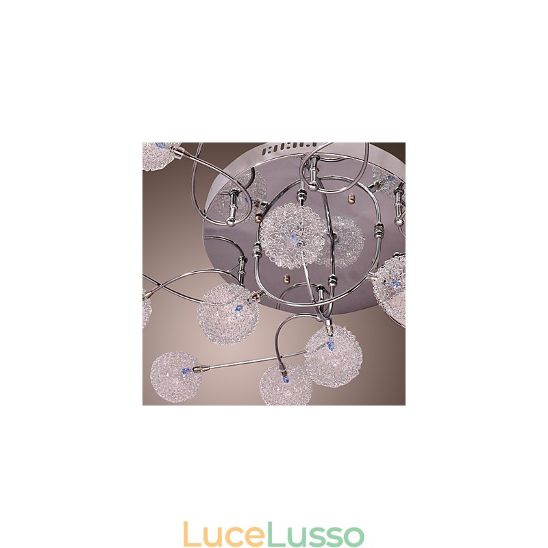 Lampada da soffitto G4 in ferro con paralumi in alluminio
