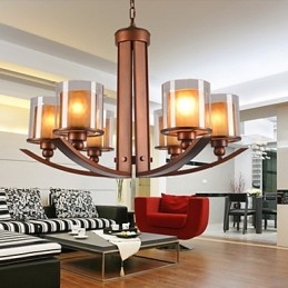 Lampadario in metallo dipinto in stile retrò classico tradizionale