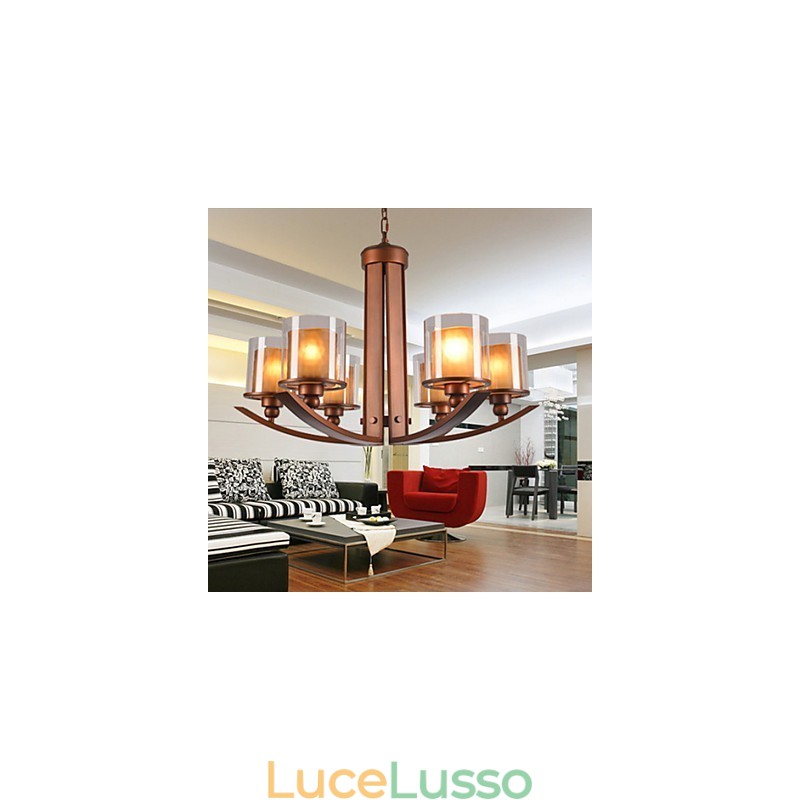 Lampadario in metallo dipinto in stile retrò classico tradizionale