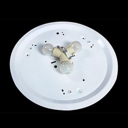 Lampada da soffitto bianca in vetro e resina intagliata classica europea