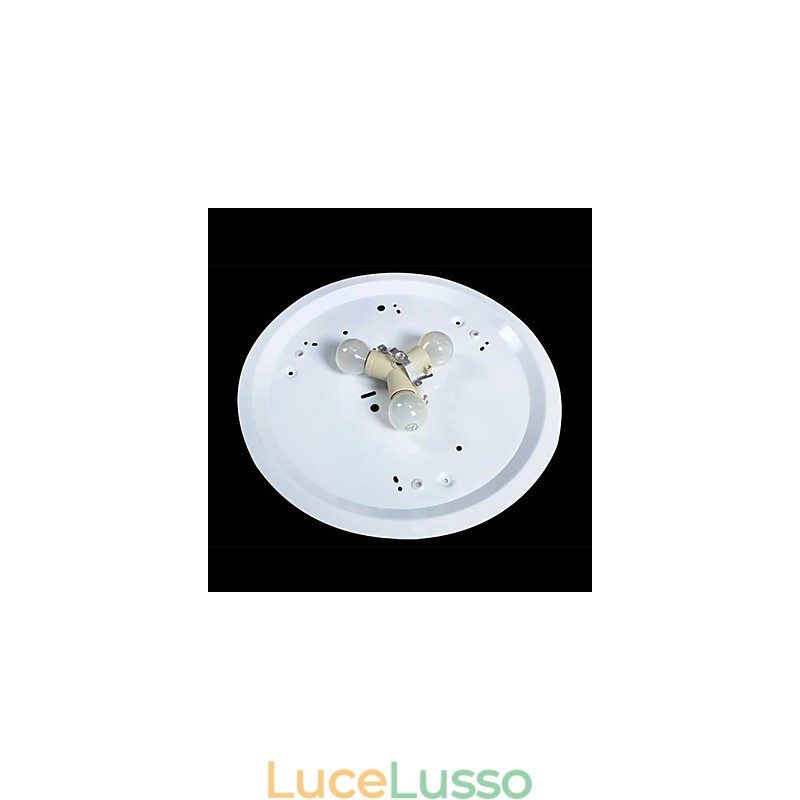 Lampada da soffitto bianca in vetro e resina intagliata classica europea