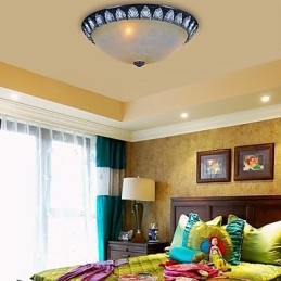 Lampada da soffitto con motivo in vetro e resina, in argento, intagliata, classica europea
