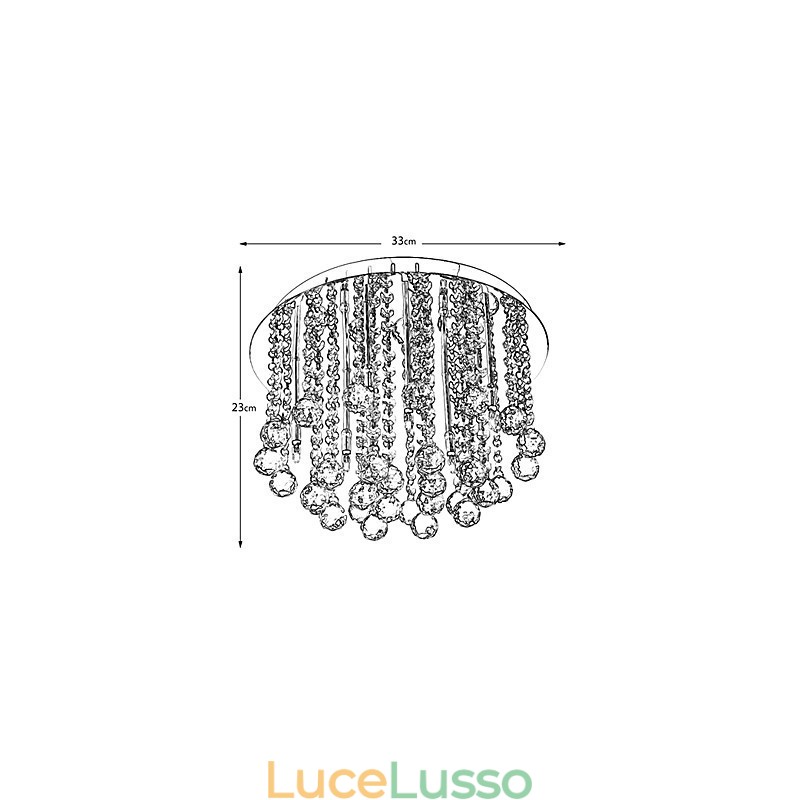 Moderno cristallo semi-incasso con 8 luci (attacco lampadina G4)
