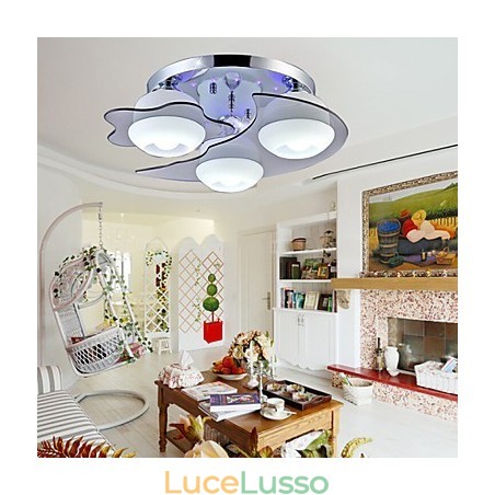 Lampada da soffitto a 3 luci moderna moda contratto bianco acciaio inossidabile metallo Lampada da soffitto a 3 luci moderna moda contratto bianco acciaio inossidabile metallo