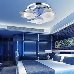 Lampada da soffitto a 3 luci moderna moda contratto bianco acciaio inossidabile metallo