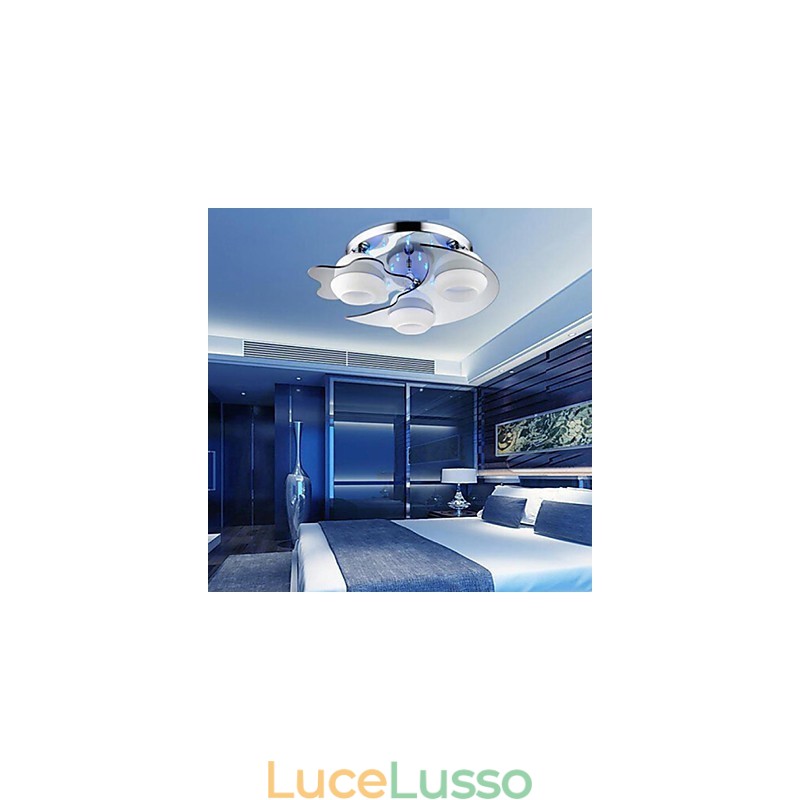 Lampada da soffitto a 3 luci moderna moda contratto bianco acciaio inossidabile metallo