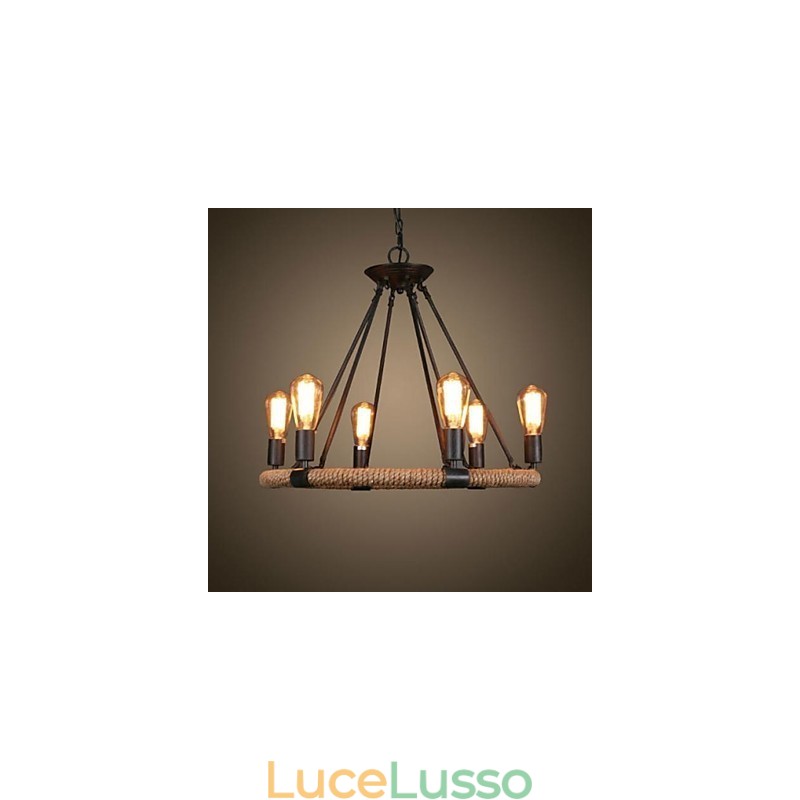 Lampada a sospensione in metallo con pittura tradizionale classica rustica Lodge Retro Country Vintage