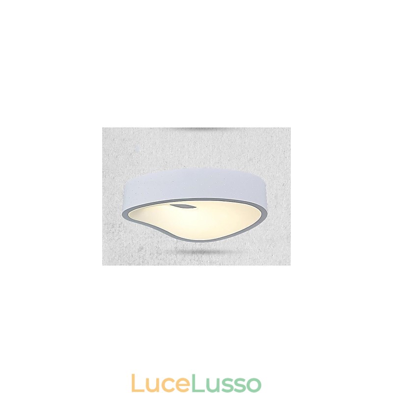 Lampada a sospensione 1 luce moderna in metallo bianco e acrilico