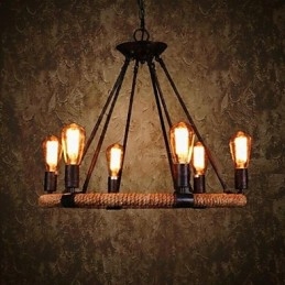 Lampada a sospensione in metallo con pittura tradizionale classica rustica Lodge Retro Country Vintage