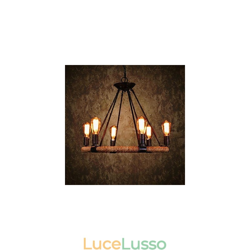 Lampada a sospensione in metallo con pittura tradizionale classica rustica Lodge Retro Country Vintage