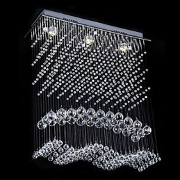 Lampadario moderno contemporaneo in cristallo elettroplaccato a filo