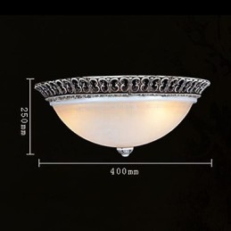 Lampada da soffitto in vetro con montatura a filo marrone scuro, motivo in resina, intaglio classico europeo