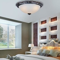 Lampada da soffitto in vetro, resina, argento, intaglio, retrò, classico europeo